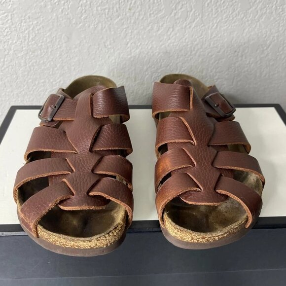 Birkenstock Papillio Fisherman Sandals Brown Leather Slip On Women's 39 EU/8 US - Picture 1 of 12